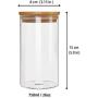 IDEALUX Glass Storage Jar,with Airtight Seal Bamboo Lid, 25 Ounce Set of 2, 750ml Coffee Bean and Kitchen Food Container