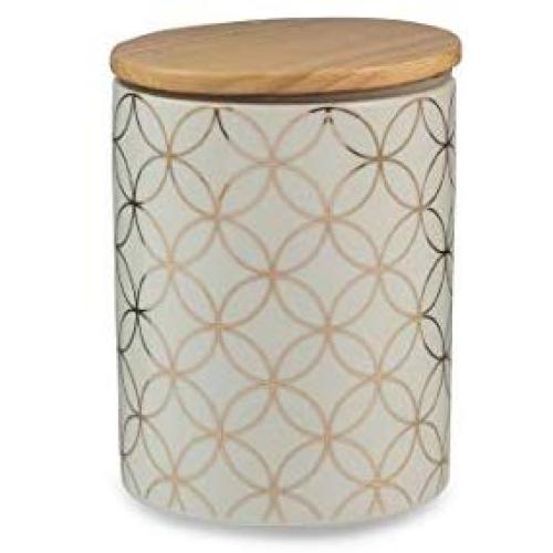 Villa dEste Home Tivoli Jar, Porcelain, White, 11.5 x 14.5 cm