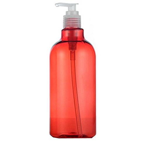 1PC 500ml 16.7oz Red Empty Plastic Refillable Cosmetic Makeup Liquid Soap Bath Shower Shampoo Toiletries Spray Pump Bottle Cream Lotion Dispenser For Daili Use