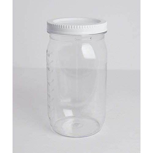 27 oz. Tritan Plastic Mason Jar (4 pack) with Screw on White Lid