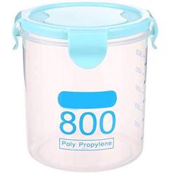 OUYAWEI Kitchen Grain Storage Tank Box Transparent Sealed Plastic Jar Food Storage Container Blue 800ml