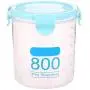 OUYAWEI for Kitchen Grain Storage Tank Box Transparent Sealed Plastic Jar Food Storage Container Blue 800ml