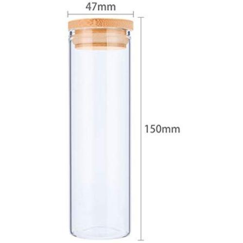 Food Storage Glass Jar No Lead Kitchen Storage Bottles Sealed Cans With Bamboo Cover Large Capacity Candy Glass Jars Tea Box 200ML