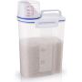 Reis-Aufbewahrungskasten von ALZERO, Reis-Behälter Cereal-Behälter-Dosierer mit BPA-freiem Kunststoff + Dichtung + Messbecher + Ausgießbecher (2 kg Kapazität)