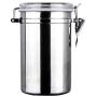 Stainless Steel Airtight Canister, Food Storage Container with Lids for Tea,Coffee,Snacks, Milk Powder,Sugar,Flour Canisters with Clear Lid Locking Clamp Included