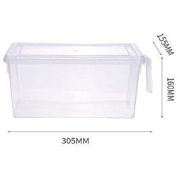 ManxiVoo Fridge and Freezer Bins Refrigerator Storage Organizer Fruit Food Storage Box with Lids and Handle (Clear)