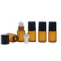 25Pcs Essential Oil Roller Bottles Mini 1ml/2ml/3ml Amber Glass Metal Ball Empty Roll On Glass Bottle Perfume Sample Vials Jar For Aromatherapy Lip Balm Cream Liquid With Black Cap (2ml)