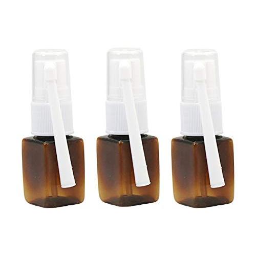 6PCS 10ml/0.33oz Square Empty Refillable 360 Degree Revolve Plastic Nasal Spray Bottles Fine Mist Sprayers Atomizers Cosmetic Container Jar Holder Vial Storage For Perfumes Makeup Water Toner Brown