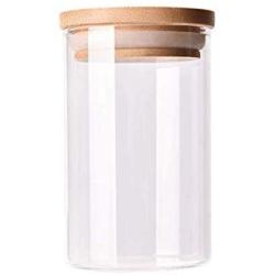 Food Storage Jar, Glass Food Storage Jar with Airtight Seal, Bamboo Lids Glass Jar (175ml)