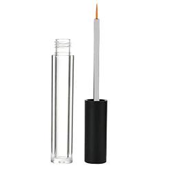 6 Pcs 2 ML 0.07OZ Empty Transparent ABS Refillable Eyeliner Bottles Leakproof Mascara Tube with Black Lids Eyelash Cream Vials Cosmetic Sample Dispenser for Travel Container