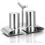 LQQGXLCondiment bottle, jar condiment storage box Spice jar stainless steel sauce jar storage container set flavoring spice jar sugar bowl sugar bowl