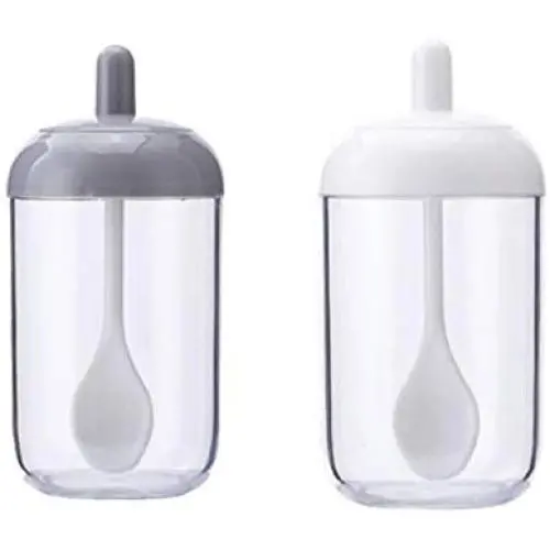UPKOCH 2pcs Seasoning Bottle Glass Transparent Empty Storage Jars Jars with Spoon for Kitchen Restaurant Home UPKOCH 2pcs Seasoning Bottle Glass Transparent Empty Storage Jars Jars with Spoon for Kitchen Restaurant Home