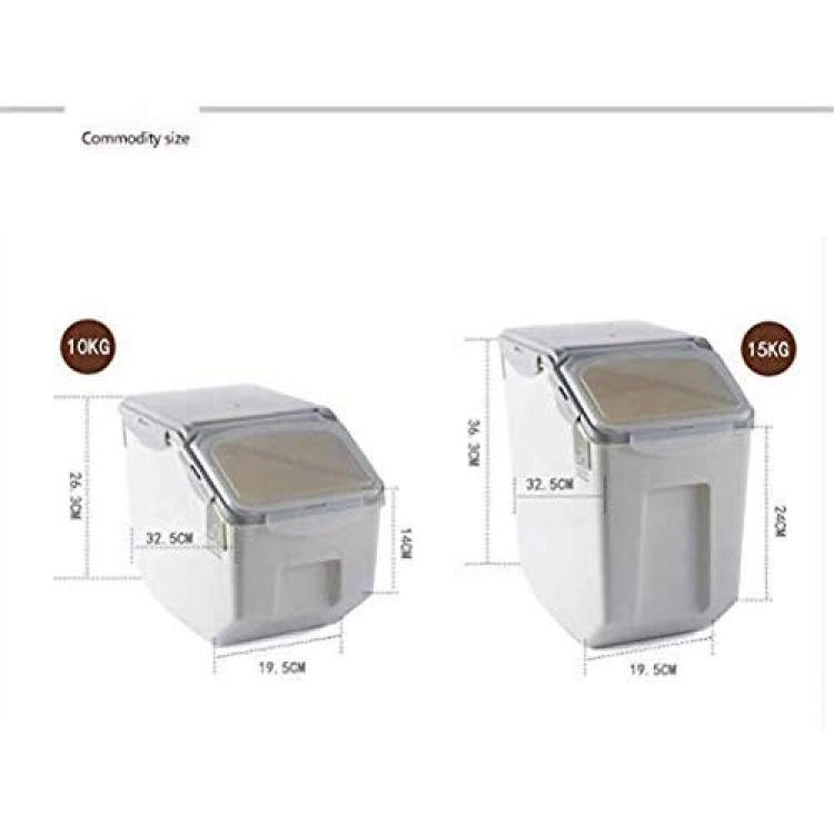 Kitchen Flour Box with Wheels Seal Locking Lid PP Rice Storage