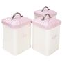 Sams Home Pink X649 Metal Square Box Home Kitchen Gifts Bread Bin/Box/Container Biscuit Tea Coffee Sugar Tin Canister Set