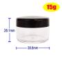 GreatforU 20pack 15ml Makeup Sample Jars, BPA Free, Small Empty Cosmetic Container, Plastic Round Pot Screw-up Cap Lid, Travel 15g Jar for Lip Gloss Scrubs Salves Ointments Facial Creams Bath Lotions