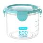 yHRgETLD Airtight Food Storage Containers Flour Container with Durable Lids Transparent Spices Bean Tea Grain Storage Box Jar Seal Pot Can Blue 600ml