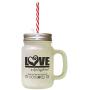 Black Love Four Legged Word Many Not Perfect But Dog Loves Frosted Glass Mason Jar With Straw