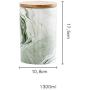 Food Storage Canister, Ceramic Food Storage Jars with Airtight Bamboo Lid, Kitchen Canister for Home and Kitchen Serving for Coffee, Sugar, Tea, Flour and More, 360ML/ 1300ML (Green 1300ML)
