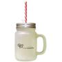 Brown Too Brush Brush Tooth Frosted Glass Mason Jar With Straw