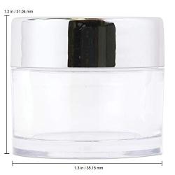 Beauticom 7 Gram / 7 ML (Quantity: 24 Pieces) Thick Wall Round Leak Proof Clear Acrylic Jars with SILVER Lids for Beauty, Cream, Cosmetics, Salves, Scrubs