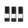 3PCS 15ml/0.5oz White Airless Vacuum Pump Bottles - Empty Refillable Cosmetic Container - Transparent Plastic Pump Bottle with Black Cap for Cream Lotion Toner moisturizers