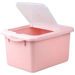 Daycount Food Storage Bucket With Lid, Thickening Plastic Box Sealed Cans Rice Container for Miscellaneous Grains, Dried Fruit, Snacks and Nuts Large Capacity 10kg/22 pounds (Pink)