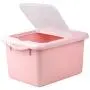 Daycount Lebensmittel Lagerkorb mit Deckel, Verdickter Kunststoffbehälter für Konserven, Reis, Trockenfrüchte, Snacks und Nüsse, Große Kapazität 10kg/22 Pfund (Pink)