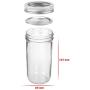 KAMOTA Wide Mouth Mason Jars 22 oz With Regular Lids and Bands, Ideal for Jam, Honey, Wedding Favors, Shower Favors, Baby Foods, DIY Magnetic Spice Jars, 6 PACK, 6 Silver Pipette Covers Included