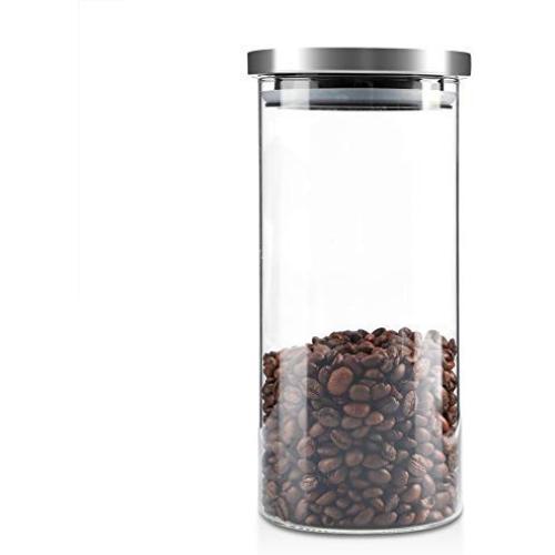 Coffee Beans Storage Container - 1000ml Glass Storage Jar Coffee Beans Kitchen Food Container Stainless Steel Lid