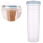 BESTONZON Transparent Sealed Can Grain Storage Tank Kitchen Cereal Crisper for Noodles Dry Food Oatmeal Rice (Blue)