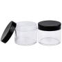 Beauticom 2 oz./ 60 Grams/ 60 ML (Quantity: 36 Packs) Thick Wall Round Clear Plastic LEAK-PROOF Jars Container with BLACK Lids for Cosmetic, Lip Balm, Lip Gloss, Creams, Lotions, Liquid