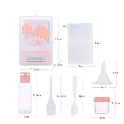 6 Pieces/set Refillable Travel Bottle Set Plastic Cosmetic Tool Set Empty Container Bottle Cream Jar Refillable Container (Color : Light Grey)