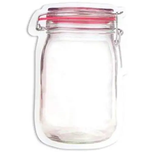 Sacs de conservation réutilisables à fermeture éclair en verre Mason, conserveurs de collations, sacs à fermeture éclair pour petits, moyens et grands contenants, rouge (19,5 x 13,7 cm)