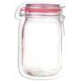 Mason Jar Design Pattern Zipper Closure Airtight Food Storage Bags, Seal Bags, Zipper Bags Reusable Snack Saver Bag Small Medium Large For Goodies Snack Bags (50, Red - 19.5x13.7cm (7.6&quotx5.4"))