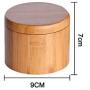 Atten Bamboo Spice Box Wood Kitchen Condiment Storage Container Supplies for Sugar Salt Pepper Jar, Kitchen Seasoning Storage Holder 2Pcs