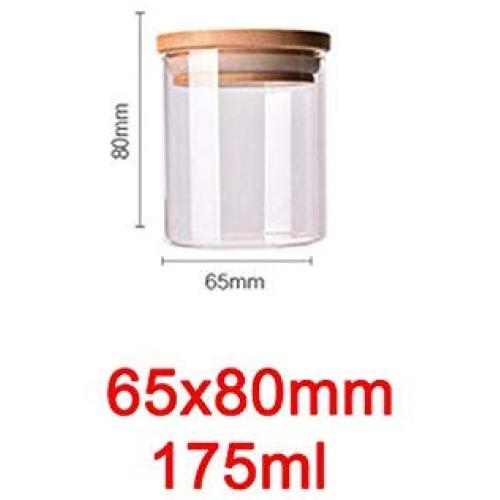 15 Size Glass Storage Bottles Food Canister For Kitchen Containers Jar With Lid Box Spice Tea Caps Sugar Bowl Container,65X80Mm