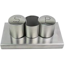 New Stainless Steel Condiment Tank Salt Pepper Shaker Seasoning Set Bottle Seasoning Kitchen Jar by iBelly