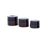 Wresty 4 Pcs Amber Glass Cosmetic Jar Empty Refillable Makeup Sample Comtainer Cosmetic Cream Container Pots With Inner Liners (30g)