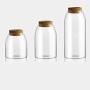 500ML Transparent Glass Storage Tank Borosilicate Glass Sealed Cans Food Grains Container with Cork (Button Shape Cork, S)