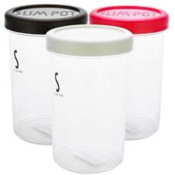 HOMELUNY Pack of 3 Food Airtight Jars Plastic Cereal Storage Containers Clear Jars for Candy, Cookie, Rice, Sugar,Flour,Snacks Keeping Food Dry & Fresh