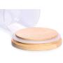 Homily 450-1650 4Pcs Round Shape Glass Food Storage Jar Set with Airtight Bamboo Lid Seal (4, S,M,L,XL)