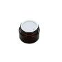 4PCS Empty Refillable Brown Glass Cosmetic Face Cream Lip Balm Storage Jars Bottle Container Pot with Liners and Screw Black Lid for Make up Essential Oils Lotion (5ml/ 0.17oz)