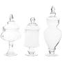 HOUSIYU Candy Jar Decorative Glass Jar, Basic Food Storage Three-Piece, Kitchen Biscuit Jar and Bathroom Storage and Organization, Three-Piece Suit