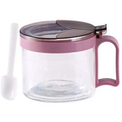 Kitchen Food Storage Jar Airtight Food Storage Kitchen Glass Jar Moisture-Proof Home Multi-Purpose Jam Bottle Cruet Glass Seasoning Box With Spoon Set (Color : Purple)
