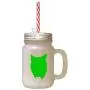 Silhouette d'un chat Green Domestic Longhair #2 – Bocal en verre glacé avec paillis Silhouette d'un chat Green Domestic Longhair #2 – Bocal en verre glacé avec paillis