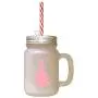 Soft Pink Christmas Tree #2 Frosted Glass Mason Jar With Straw Soft Pink Christmas Tree #2 Frosted Glass Mason Jar With Straw