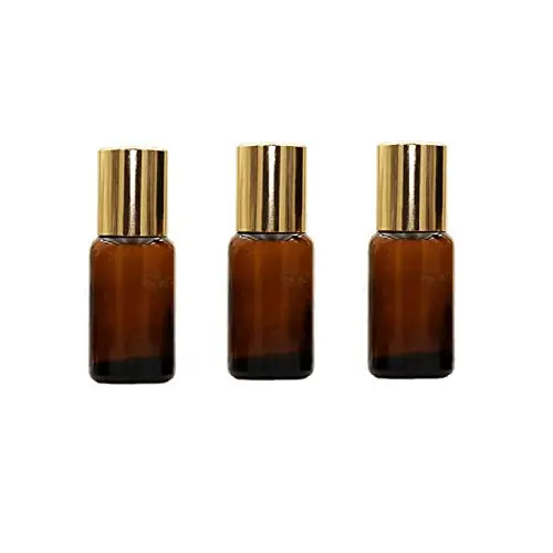 3PCS 5ml/0.17oz Empty Refillable Amber Glass Essential Oil Roller Bottles with Stainless Steel Roller Ball and Golden Lid Portable Travel Cosmetic Container Simple Storage for Perfume Aromatherapy Oil 3PCS 5ml/0.17oz Empty Refillable Amber Glass Essential Oil Roller Bottles with Stainless Steel Roller Ball and Golden Lid Portable Travel Cosmetic Container Simple Storage for Perfume Aromatherapy Oil