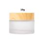 Healthcom 10 PCS 10 Grams/10 ML Jars Frosted Glass Cosmetic Cream Jar Bottle with Wood Grain Lid Empty Cosmetic Containers Refillable Glass Face Cream Pot for Makeup Lip Balms Eyeshadow