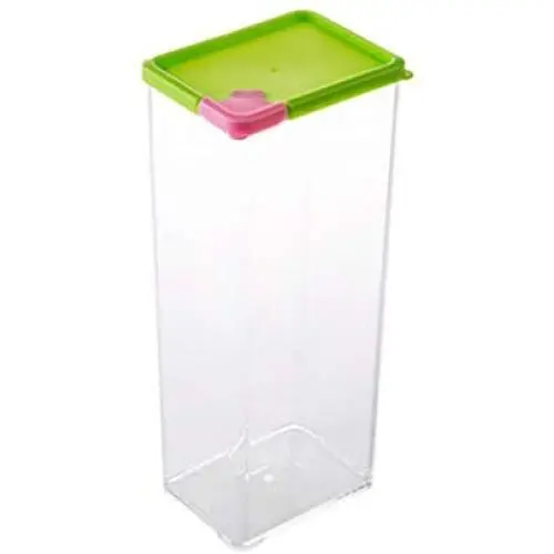 Poniu Airtight Food Storage Containers with Lid, Transparent BPA Free Plastic Storage Box, Container Case, Food Pantry for Snacks Sugar Grain (Green)