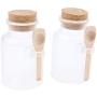 LoveinDIY 2pcs 10.5 oz Empty Plastic Sugar/Spice/Salt Jars with Wooden Spoon